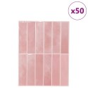 VidaXL Dekoracyjne naklejki 50 pcs Różowy 29 x 22,9 x 0,8 cm