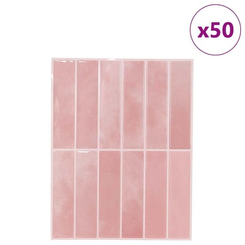 VidaXL Dekoracyjne naklejki 50 pcs Różowy 29 x 22,9 x 0,8 cm