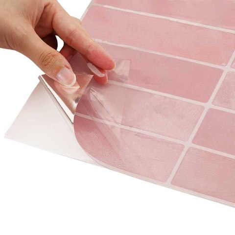 VidaXL Dekoracyjne naklejki 50 pcs Różowy 29 x 22,9 x 0,8 cm