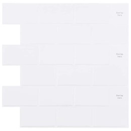 VidaXL Kafelka subway 10 pcs Biały 30,5 x 30,5 cm Poliuretan i PET
