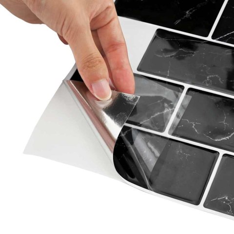 VidaXL Kafelka subway 10 pcs Czarny marmur 30,5 x 30,5 cm