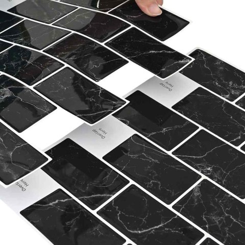 VidaXL Kafelka subway 20 pcs Czarny marmur 30,5 x 30,5 cm