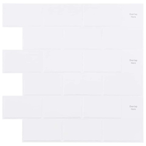 VidaXL Kafelka subway 50 pcs Biały 30,5 x 30,5 cm Poliuretan i PET