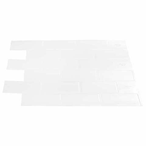 VidaXL Kafelka subway 50 pcs Biały 30,5 x 30,5 cm Poliuretan i PET