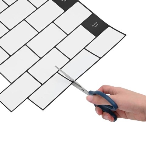 VidaXL Kafelka subway 50 pcs Biały czarny 30,5 x 30,5 cm