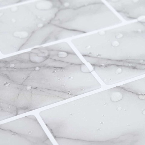 VidaXL Kafelka subway 50 pcs Biały marmur 30,5 x 30,5 cm