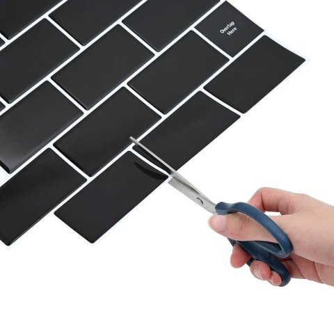 VidaXL Kafelka subway 50 pcs Czarny 30,5 x 30,5 cm Poliuretan i PET