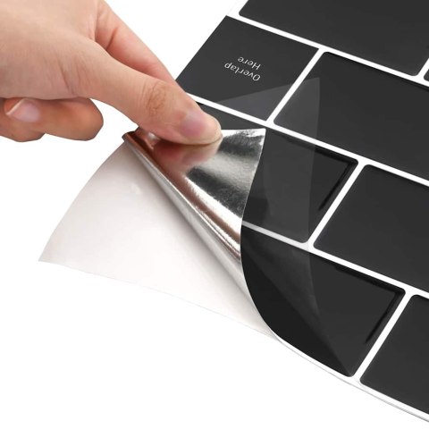 VidaXL Kafelka subway 50 pcs Czarny 30,5 x 30,5 cm Poliuretan i PET