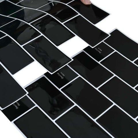 VidaXL Kafelka subway 50 pcs Czarny 30,5 x 30,5 cm Poliuretan i PET