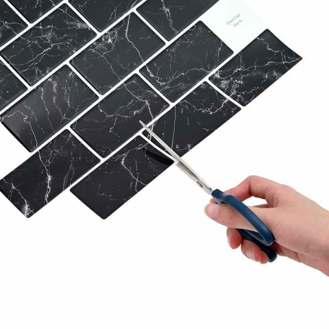 VidaXL Kafelka subway 50 pcs Czarny marmur 30,5 x 30,5 cm