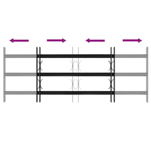 KRATKA OKIENNA CZARNY 116X45CM STAL MALOWANA PROSZKOWO