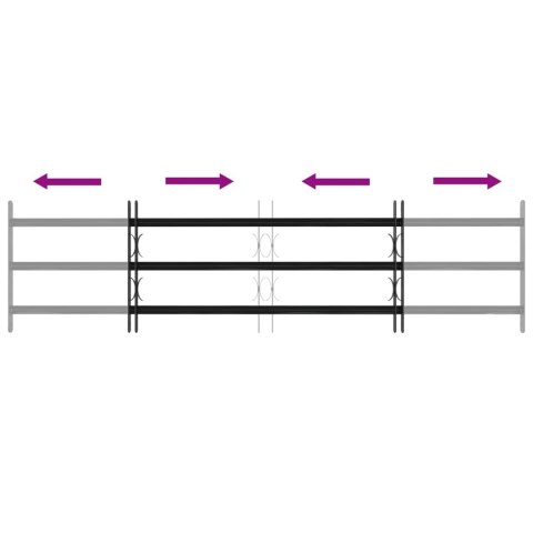 VidaXL Kratka Okienna Czarny 174 x 45 cm Stal malowana proszkowo