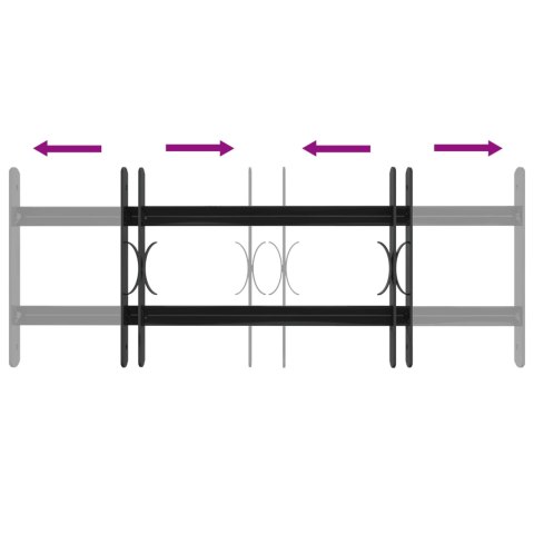 VidaXL Kratka Okienna Czarny 76 x 30 cm Stal malowana proszkowo