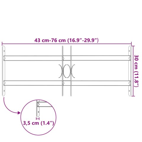 VidaXL Kratka Okienna Czarny 76 x 30 cm Stal malowana proszkowo