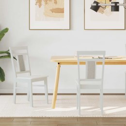 VidaXL Krzesło jadalniane 2 pcs Biały Drewno Gumowe