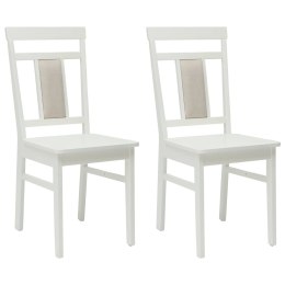 VidaXL Krzesło jadalniane 2 pcs Biały Drewno Gumowe