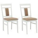 VidaXL Krzesło jadalniane 2 pcs Biały i brązowy Drewno Gumowe