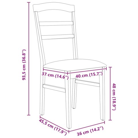KRZESŁO JADALNIANE 2 SZT BIAŁY I SZARY DREWNO GUMOWE