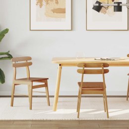 KRZESŁO JADALNIANE 2 SZT NATURALNY DREWNO GUMOWE