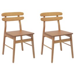 KRZESŁO JADALNIANE 2 SZT NATURALNY DREWNO GUMOWE