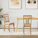 KRZESŁO JADALNIANE 2 SZT NATURALNY I JASNY DREWNO GUMOWE