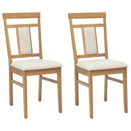 KRZESŁO JADALNIANE 2 SZT NATURALNY I JASNY DREWNO GUMOWE