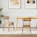 KRZESŁO JADALNIANE 2 SZT NATURALNY I JASNY DREWNO GUMOWE