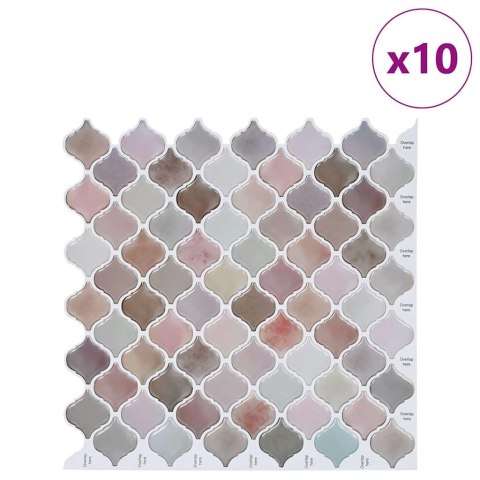 VidaXL Dekoracyjne naklejki 10 pcs Beżowy 27 x 27 x 0.8 cm
