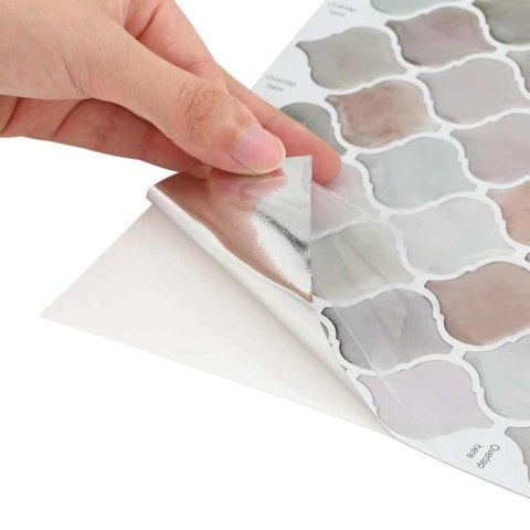 VidaXL Dekoracyjne naklejki 10 pcs Beżowy 27 x 27 x 0.8 cm