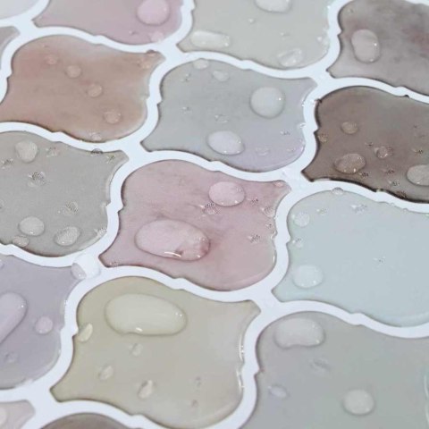 VidaXL Dekoracyjne naklejki 10 pcs Beżowy 27 x 27 x 0.8 cm