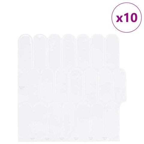 VidaXL Dekoracyjne naklejki 10 pcs Biały 30 x 30 x 0,8 cm
