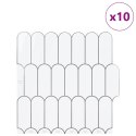 VidaXL Dekoracyjne naklejki 10 pcs Biały szary 30 x 30 x 0,8 cm
