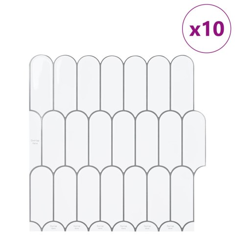 VidaXL Dekoracyjne naklejki 10 pcs Biały szary 30 x 30 x 0,8 cm