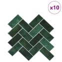 VidaXL Dekoracyjne naklejki 10 pcs Ciemna zieleń 30 x 30 x 0,8 cm