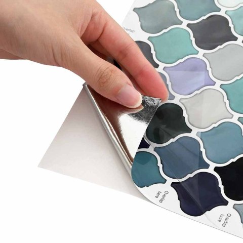 VidaXL Dekoracyjne naklejki 10 pcs Niebieskozielony 27 x 27 x 0.8 cm