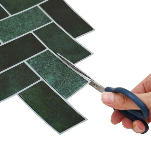 VidaXL Dekoracyjne naklejki 20 pcs Ciemna zieleń 30 x 30 x 0,8 cm