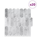 VidaXL Dekoracyjne naklejki 20 pcs Marmur szary 30 x 30 x 0,8 cm