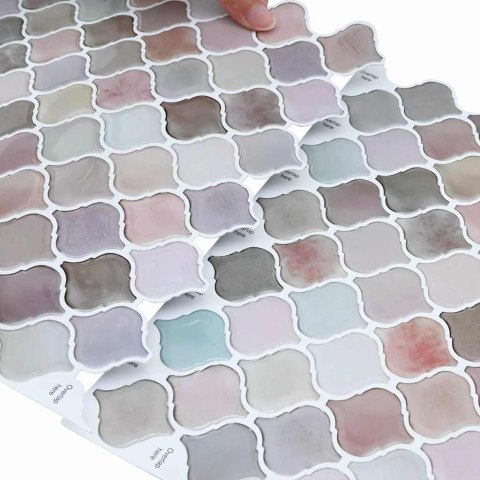 VidaXL Dekoracyjne naklejki 50 pcs Beżowy 27 x 27 x 0.8 cm