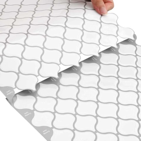 VidaXL Dekoracyjne naklejki 50 pcs Biały 27 x 27 x 0.8 cm