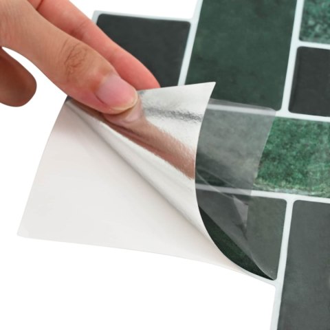 VidaXL Dekoracyjne naklejki 50 pcs Ciemna zieleń 30 x 30 x 0,8 cm