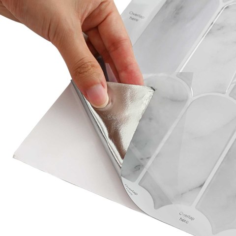 VidaXL Dekoracyjne naklejki 50 pcs Marmur szary 30 x 30 x 0,8 cm