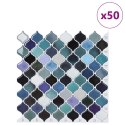 VidaXL Dekoracyjne naklejki 50 pcs Niebieskozielony 27 x 27 x 0.8 cm