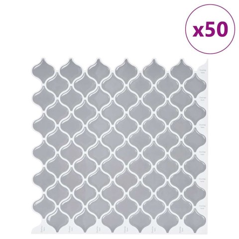 VidaXL Dekoracyjne naklejki 50 pcs Szary 27 x 27 x 0.8 cm