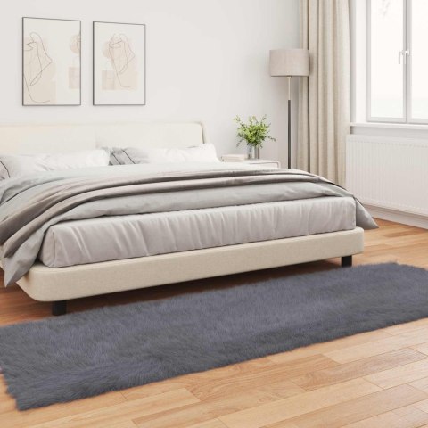 SZTUCZNY DYWAN SKÓRZANY TAFALLA ANTRACYT 80X250CM