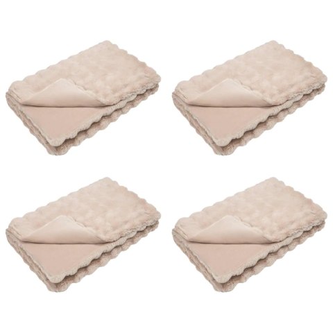 VidaXL Koc z futra sztucznego królika 4 pcs Beżowy 130 x 150 cm