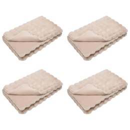 KOC Z FUTRA SZTUCZNEGO KRÓLIKA 4 SZT BEŻOWY 220X240CM