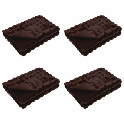 VidaXL Koc z futra sztucznego królika 4 pcs Camel 220 x 240 cm