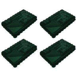 VidaXL Koc z futra sztucznego królika 4 pcs Ciemna zieleń 130 x 150 cm