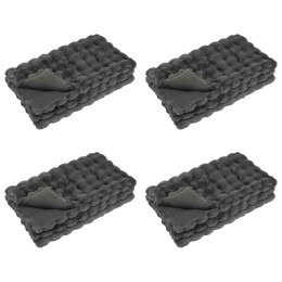 VidaXL Koc z futra sztucznego królika 4 pcs Ciemnoszary 220 x 240 cm