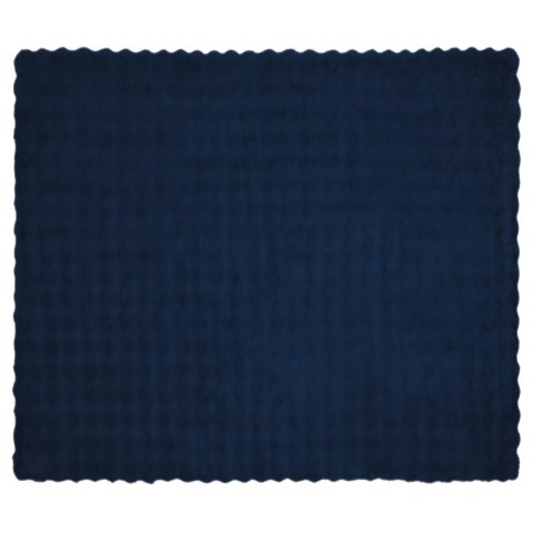 VidaXL Koc z futra sztucznego królika Niebieski Morski 130 x 150 cm